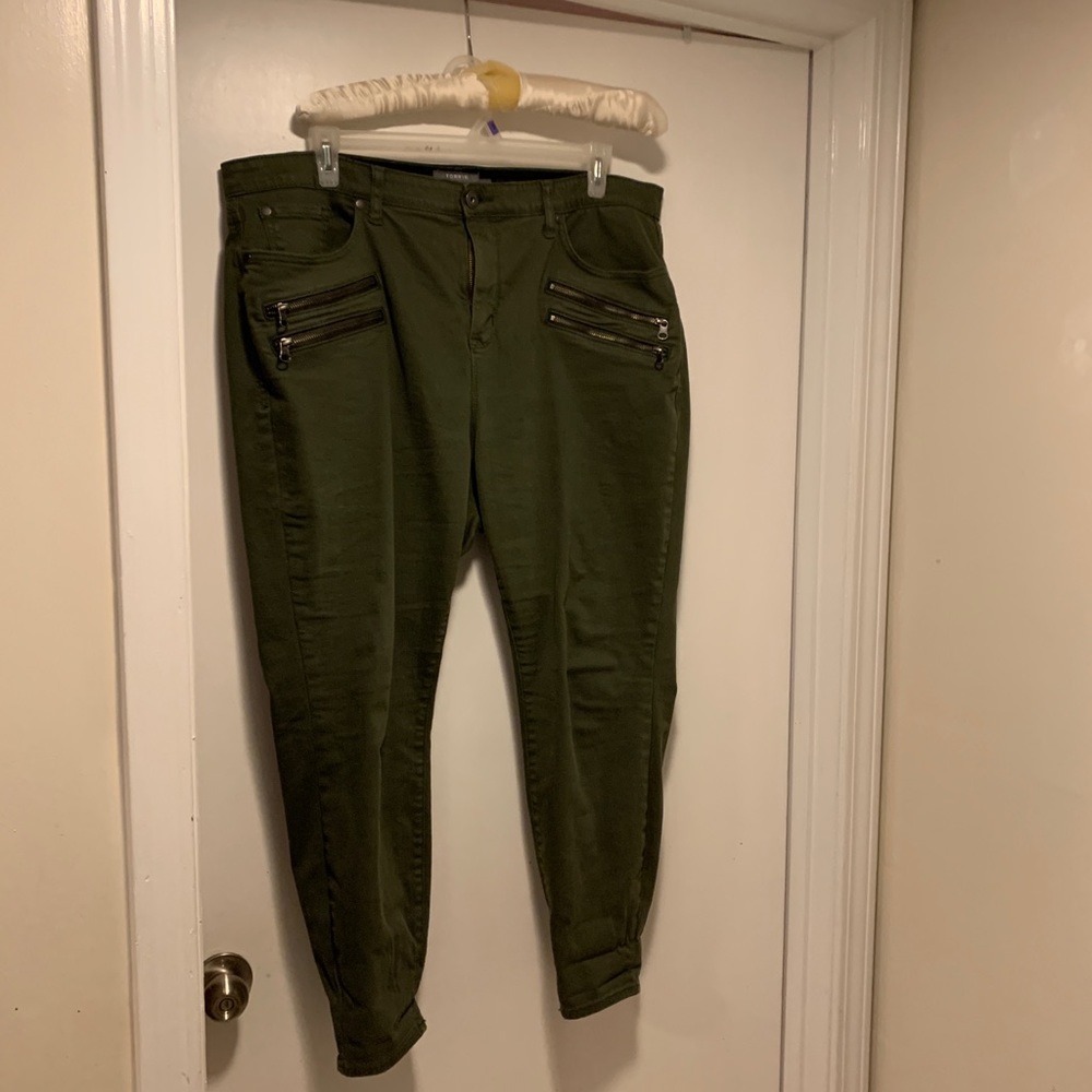 Torrid Sky High Skinny Olive Green Stretch Pant